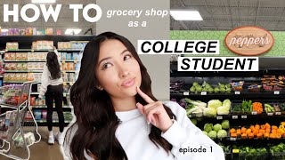 HOW TO GROCERY SHOP AS A COLLEGE STUDENT  Cooking with Caro Ep 1 [upl. by Jarvis]