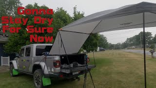 Shade during overlanding YES PLEASE  Rightline Gear Truck Tailgating Canopy [upl. by Nnylyoj]