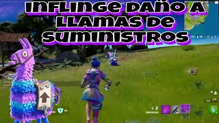 INFLINGE DAÑO A LLAMAS DE SUMINISTROS FORTNITE SEMANA 3 [upl. by Eidob]