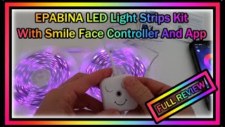 EPABINA LED Strip Lights Lit for Bedroom 20ft  40ft Bluetooth with quotSmile facequot Controller REVIEW [upl. by Tnahsin]