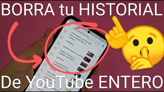 📋❌ Como ELIMINAR el HISTORIAL de BÚSQUEDA de YOUTUBE en MI CELULAR 2024 FÁCIL y RÁPIDO [upl. by Liggett]