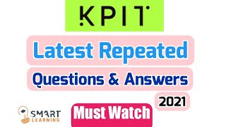 Kpit Latest Coding Repeated Questions and Answers  Kpit 2021  Smart Learning [upl. by Lodi144]