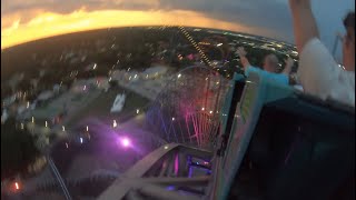 Iron Gwazi  Sunset Ride  Back Row  Lights On  Busch Gardens Tampa irongwazi nightrides crazy [upl. by Polky540]