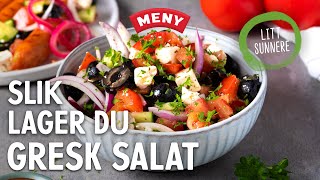 Slik lager du gresk salat [upl. by Thaxter]