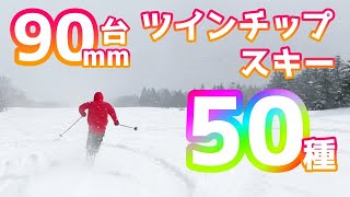 20242025シーズン発売の90mm台ツインチップスキー50種調べてみた。カービングからパウダーまでオールマウンテンに楽しめるフリースキーの中心的なセンター幅のスキー [upl. by Yatnoed]