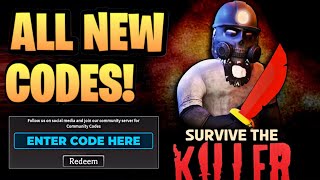 NEW ALL WORKING CODES FOR SURVIVE THE KILLER IN 2024 ROBLOX SURVIVE THE KILLER CODES [upl. by Nedaj269]