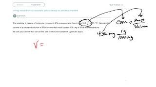 Aleks Using solubility to calculate solute mass or solution volume [upl. by Nelhsa815]