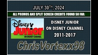 Disney Junior On Disney Channel Promos and Split Screen Credits Found So Far 7302024 [upl. by Penthea611]