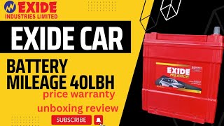 बैटरी में है दम 😲 EXIDE MILEAGE 40LBH BATTERY  CAR BATTERY REVIEW [upl. by Sheena501]