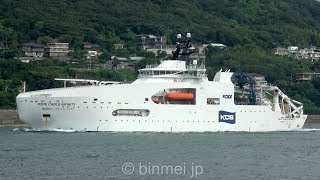 4K KDDIのケーブル敷設船 KDDIケーブルインフィニティ 関門西航  KDDI CABLE INFINITY  Kokusai Cable Ship cable layer [upl. by Mossberg549]