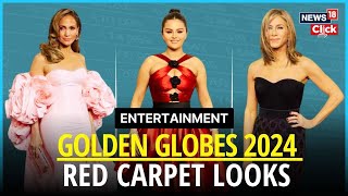 Golden Globe Awards 2024  Best Red Carpet Looks From The 2024 Golden Globes  N18V  News18 [upl. by Sylirama785]