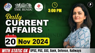 20 November Current Affairs 2024  Daily Current Affairs  Current Affairs Today [upl. by Dazhahs]