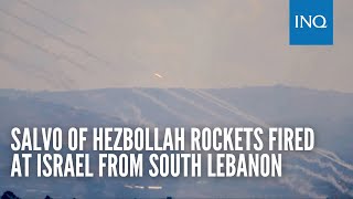 Salvo of Hezbollah rockets fired at Israel from south Lebanon [upl. by Aspa]