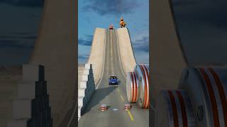 Car amp retaining wall vs Gaint Bollards  beamngdrive beamngshorts beamgcrash [upl. by Laen982]