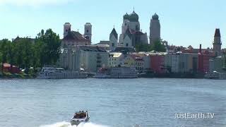 Passau Bootsfahrt Sightseeing Drei FlüßeStadt [upl. by Bartram]