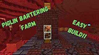 Piglin Bartering Farm  Minecraft tutorial  Bedrock 1202 [upl. by Eagle]