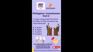 2024 CSC Reviewer Philippine Constitution  Lumabas sa CSC Exam 😱😱csc cscreviewer [upl. by Ilwain]