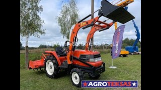 TRAKTORIAI KUBOTA GL23 su frontaliniu krautuvu  AGROTEKSAS [upl. by Buderus]