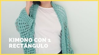 COMO TEJER UNA CHAQUETA KIMONO CON 1 RECTANGULO deverdadcrochet [upl. by Saffren]