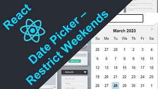 ReactJS Projects Date Picker  Calendar With weekends selection restrictions [upl. by Lesiram435]