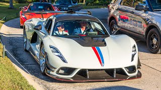 WORLDS FASTEST CAR  STARTUP SOUND DRIVE REVS  Hennessey Venom F5 REVOLUTION F5 Roadster F5 [upl. by Llerdnek]