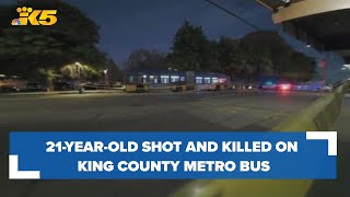 21yearold shot killed on King County Metro bus near White Center [upl. by Leerzej648]