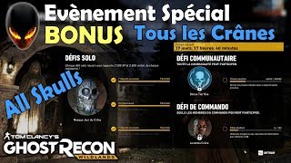 Ghost Recon Wildlands Evènement Spécial BONUS Tous les CrânesAll Skulls FR [upl. by Lenod]