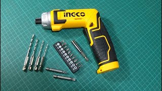 INGCO CDSLIO802 8V LITHIUM ION CORDLESS SCREWDRIVER SET REVIEW [upl. by Bergstrom413]