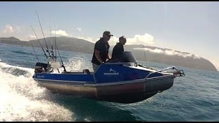 Frewza F14 amp KiwiKraft 460 Boats filmed underway [upl. by Llemart912]