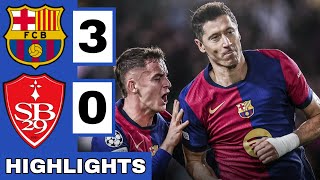 🔴Barcelona vs Brest 30 Extended HIGHLIGHTS  UEFA Champions League [upl. by Okire150]