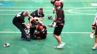 SN Rebels vs Wallaceburg July 20 2012GM1  Semi Finals 1 Fight [upl. by Hgieloj]