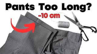 A sewing trick on hemming pants by hand  how to make the trouser hem look perfectly done [upl. by Ardnohs]