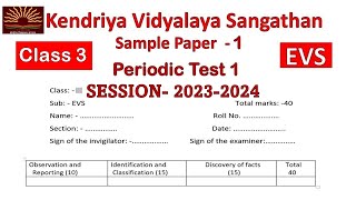 PT1 Question Paper  Class3 EVS  Sample Paper  Kendriya Vidyalaya [upl. by Liuka596]