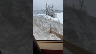 部屋から雪おろし⛄️ 屋根の雪切り Snow removal in Japan山形県除雪雪おろしASMR [upl. by Llirrem441]