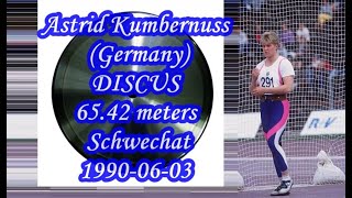 Astrid Kumbernuss Germany DISCUS 6542 meters Schwechat 19900603 [upl. by Wolcott]