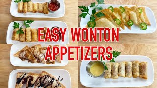 Six Wonton Appetizer Recipes I Leftover Dumpling Wrapper Ideas I Just Crispy Goodness [upl. by Scotney30]