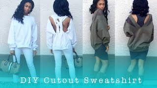 DIY Fashion Cutout Sweatshirt  how I style them [upl. by Manella754]