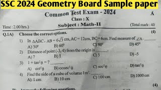 SSC Geometry Board 2024 Sample paper solutions class 10th Maths 2 boardexam2024 [upl. by Abigale]