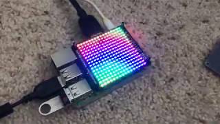 Raspberry PI 3 B Model Testing Sample Code Pimoroni Unicorn Hat HD [upl. by Deckert]