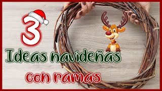 3 IDEAS NAVIDEÑAS CON MADERA RAMAS Y CARTÓN  Manualidades para navidad  Christmas crafts to sell [upl. by Nwahsek845]