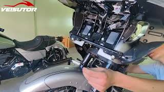 Installation of Black Highway Bar Driving Light for Harley CVO Road Glide [upl. by Mauralia]