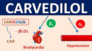 Carvedilol  Mechanism precautions side effects amp uses [upl. by Nohcim]