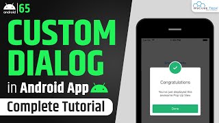 Create Custom Dialog in Android Studio  Android Dialog Tutorial [upl. by Mellette180]