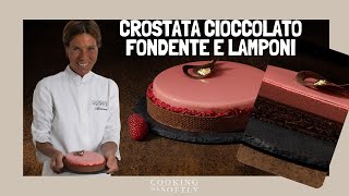 Crostata cioccolato fondente e lamponi  semplice e golosa [upl. by Enyrhtak]