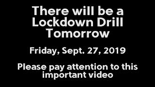 Lockdown Drill Information  TCTV Sept 26 2019 [upl. by Ocinom969]