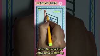 National Flag DrawingTriranga pataka drawingTricolour drawingIndian National FlagJatiya art [upl. by Ueik]