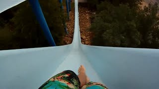 Mt Olympus Waterpark Huge Drop Slide Demons Drop POV Wisconsin Dells [upl. by Sherrod]