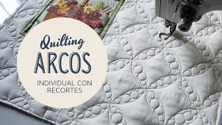 Quilting Con Arcos Sobre Un Individual [upl. by Ardekal195]