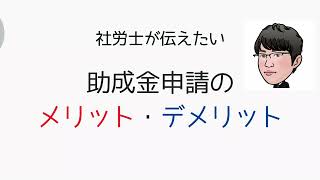 社労士が伝えたい助成金のメリット・デメリット [upl. by Ydurt]