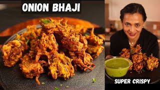 Perfectly Crispy ONION BHAJI  Onion Pakoda  BEST Onion Bhaji  Easy amp Crispy onionbhaji [upl. by Jolynn726]